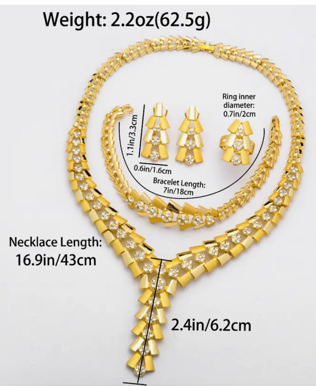 Copper and Zirconia Jewelry Set Afro American Outfits