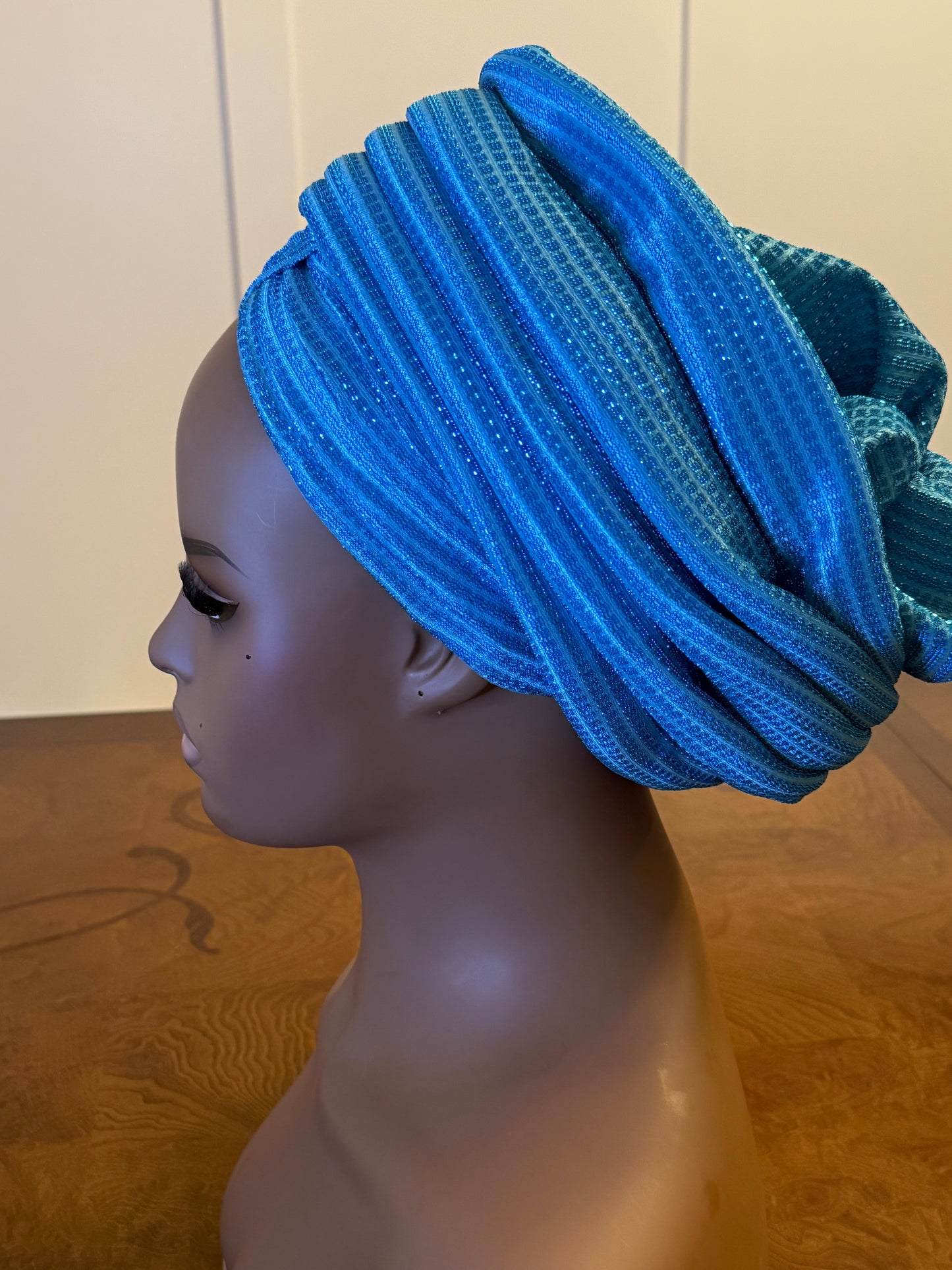 African glittering Step Patterned Turban