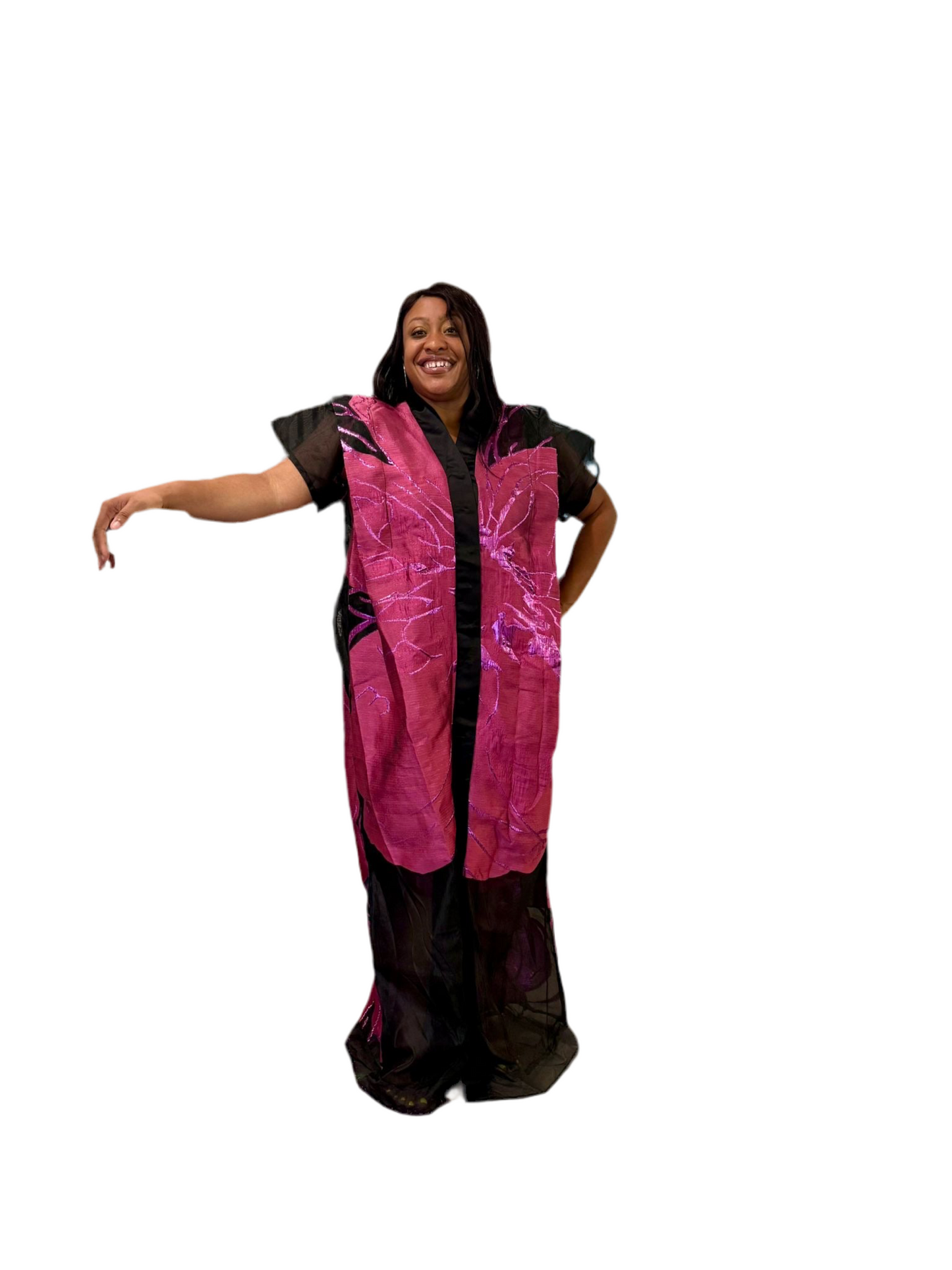Luxury African Modern European Organza Brocade Bubu/Boubou Maxi Dress with Inner wear Afro American Outfits