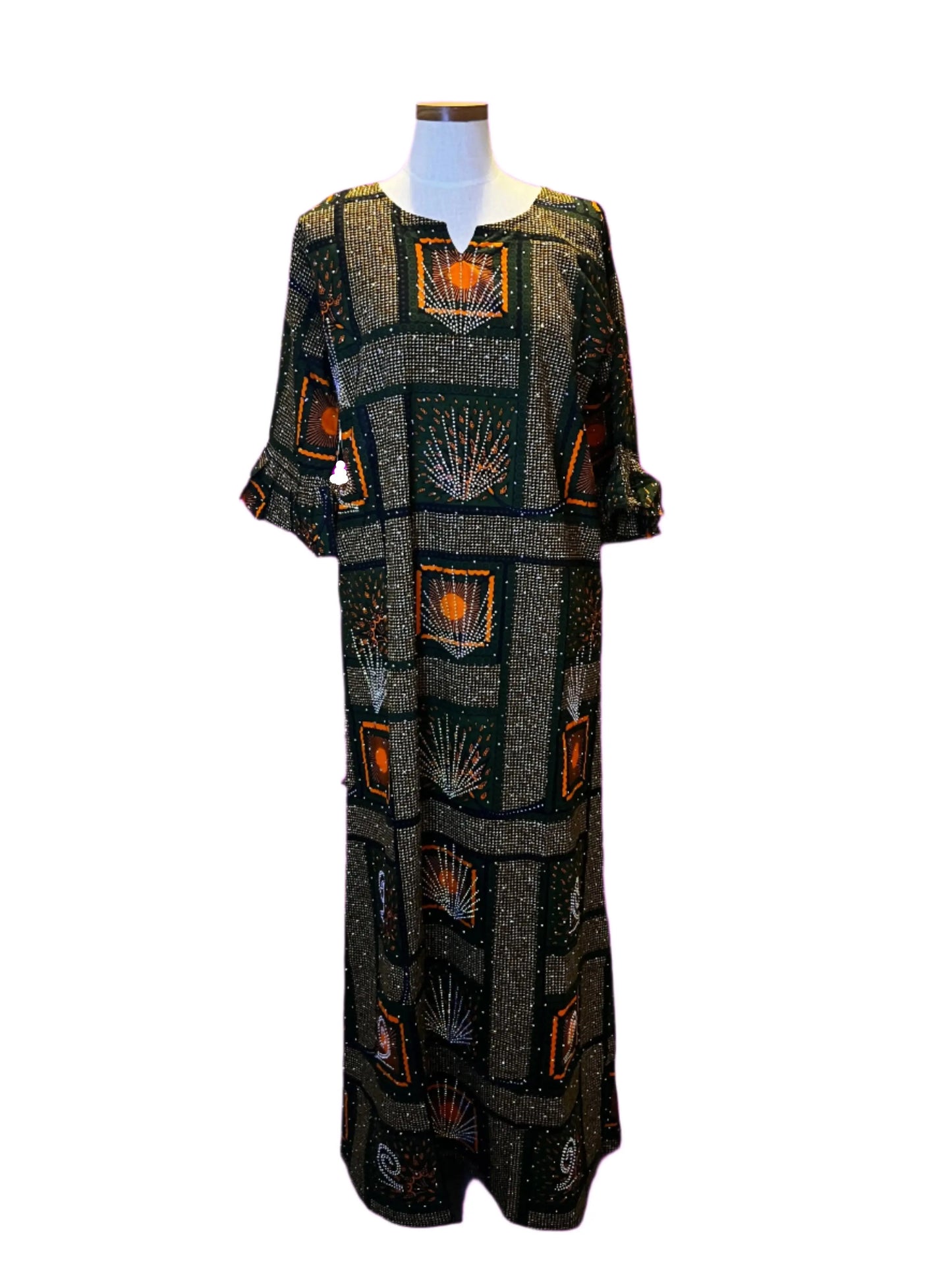 Ankara Dress with Trimmings Afro American Outfits