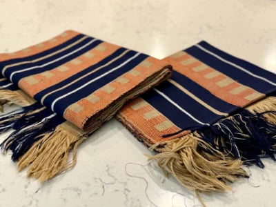 Traditional African Aso-Oke/Kente 2p Set Gele and Ipele Afro American Outfits