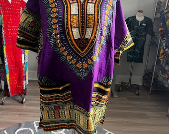 African Print Danshiki Top: Unisex Ethnic Blouse, 100% Cotton Afro American Outfits