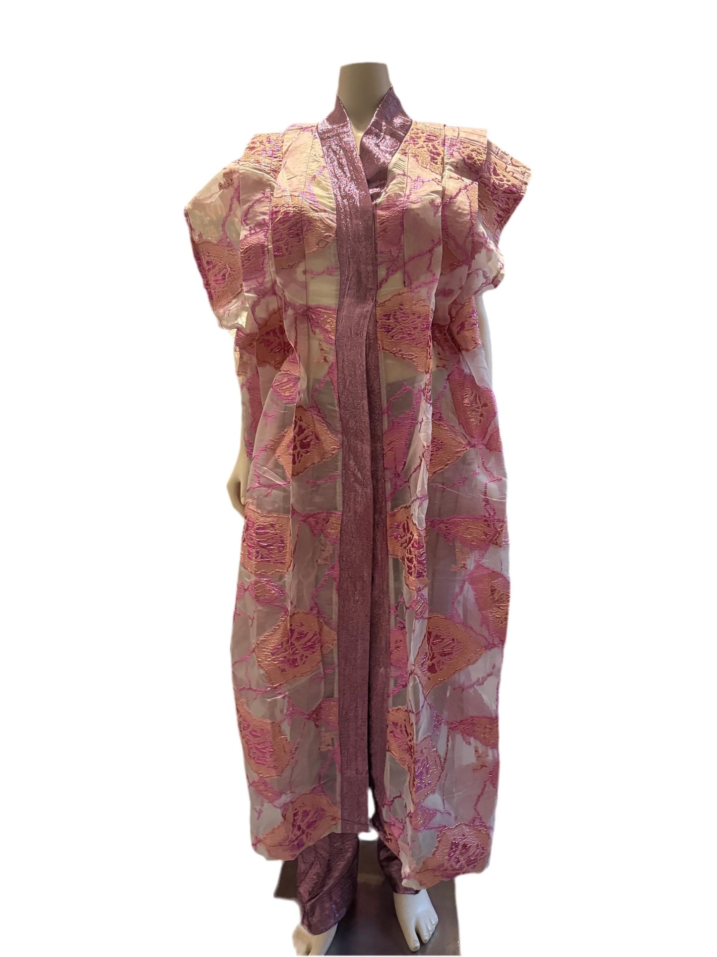 African Luxuy Jaquard Brocade Beaded 2p Pant Set Afro American Outfits