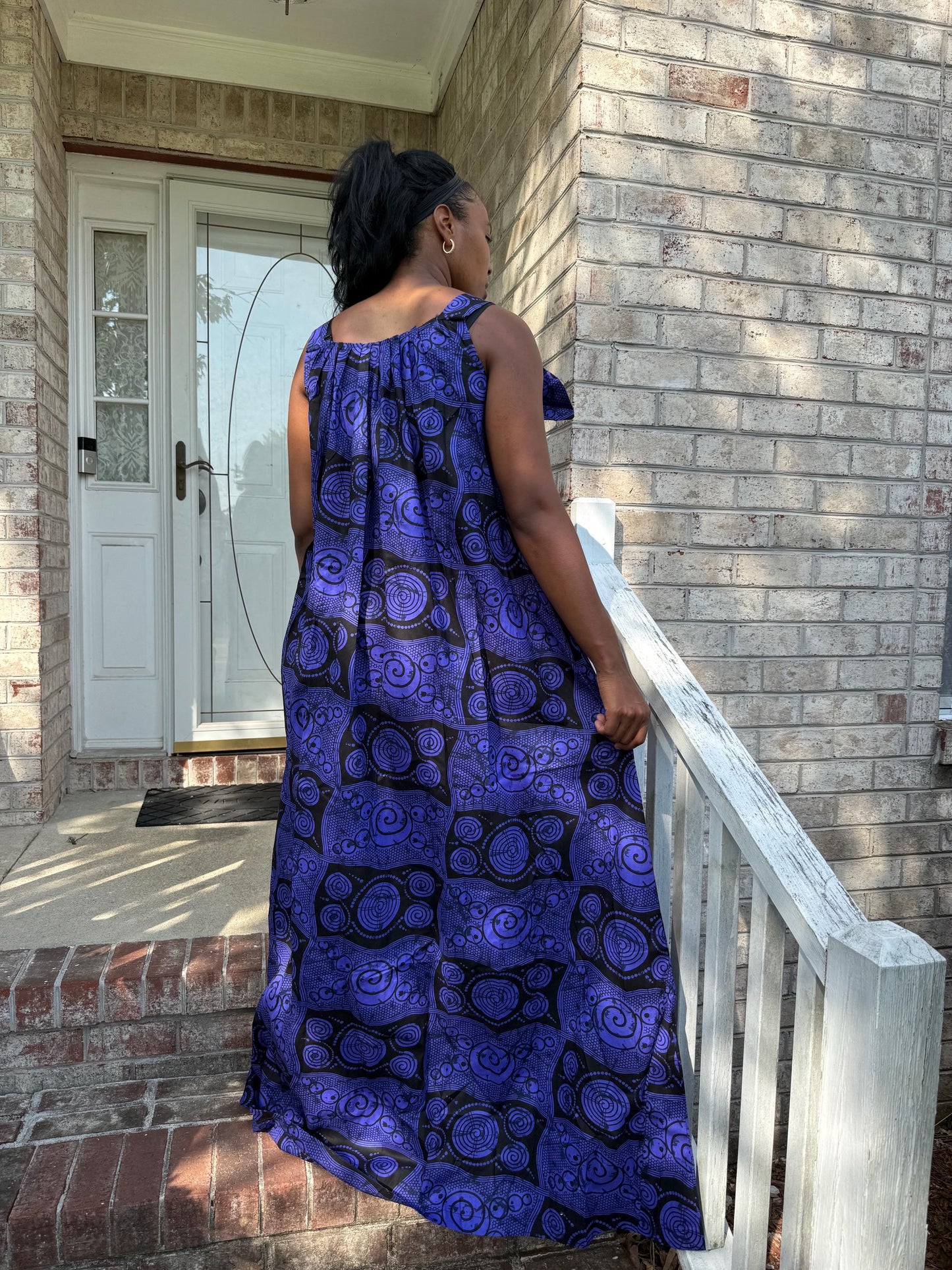 African Ankara Print Spring Long Maxi Dress Afro American Outfits