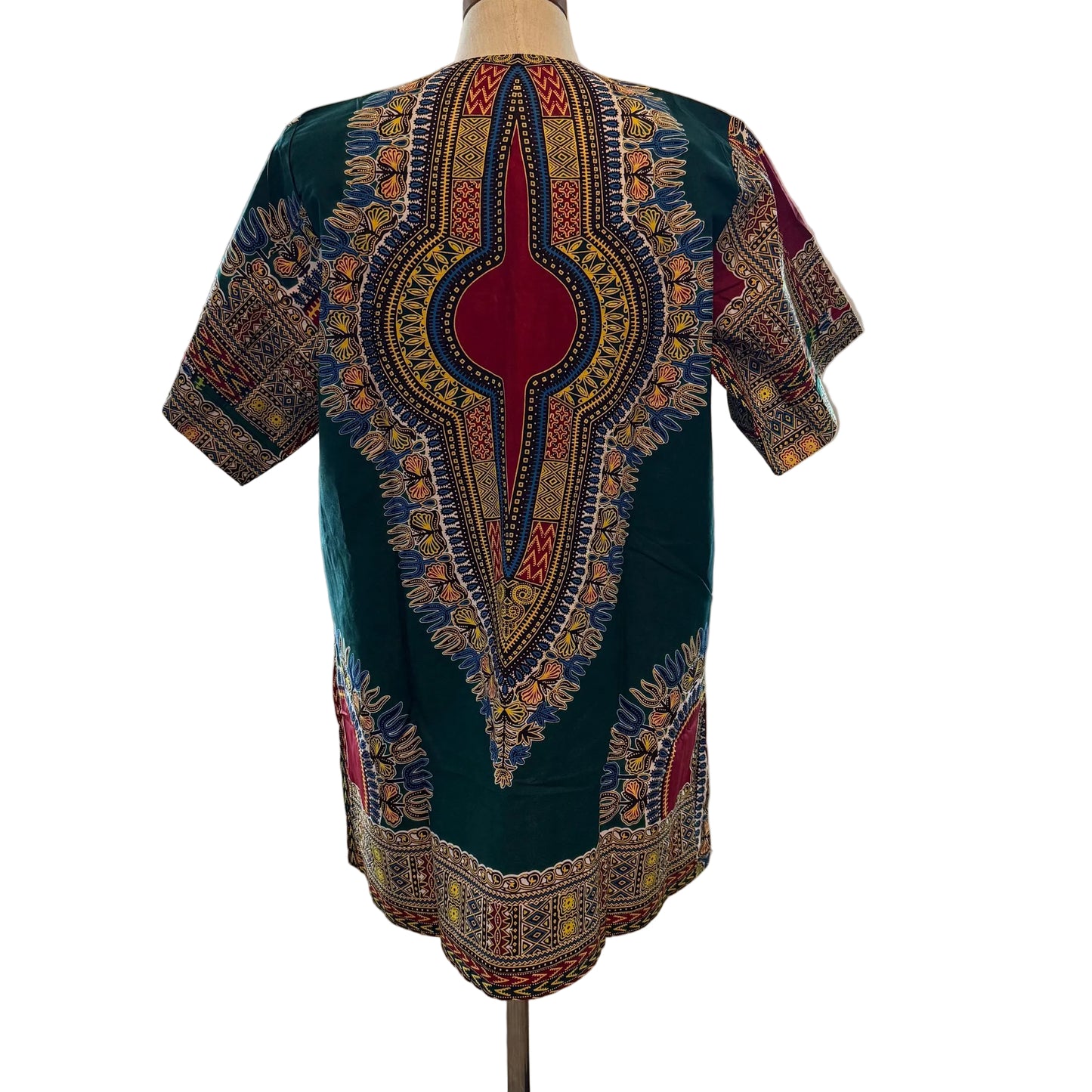 African Print Danshiki Top - Ethnic Women's Blouse, 100% Cotton