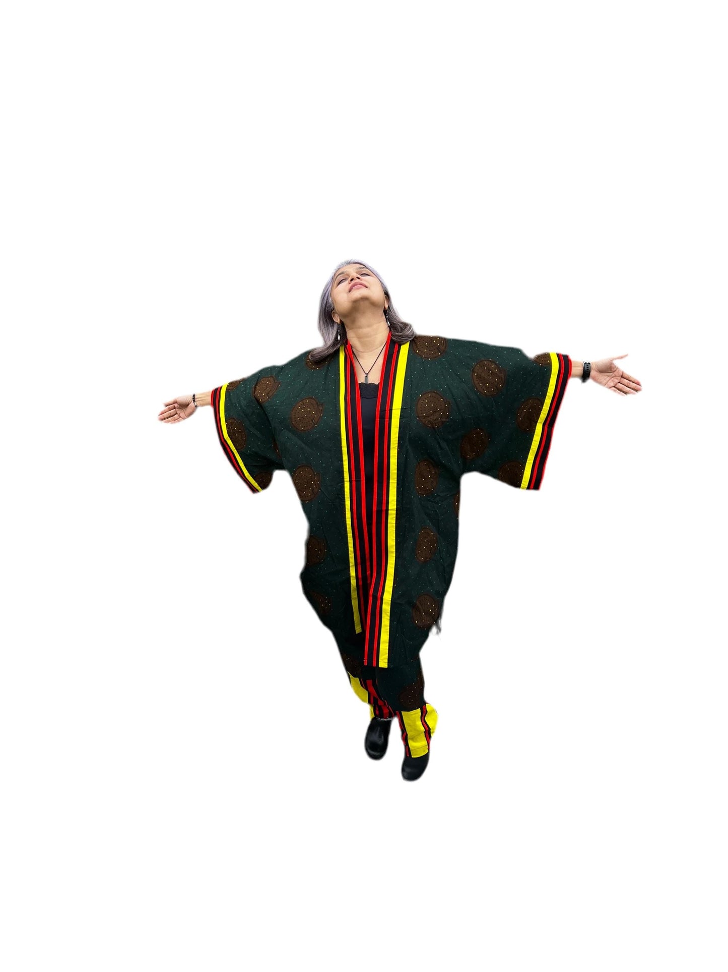 African Ankara Wax Print Kimono Pant Set Afro American Outfits