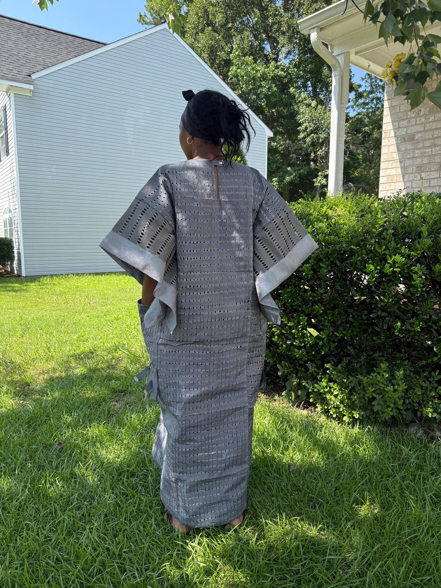 Unique African Traditional Woven Aso-Oke/Kente Bubu Maxi Dress Afro American Outfits