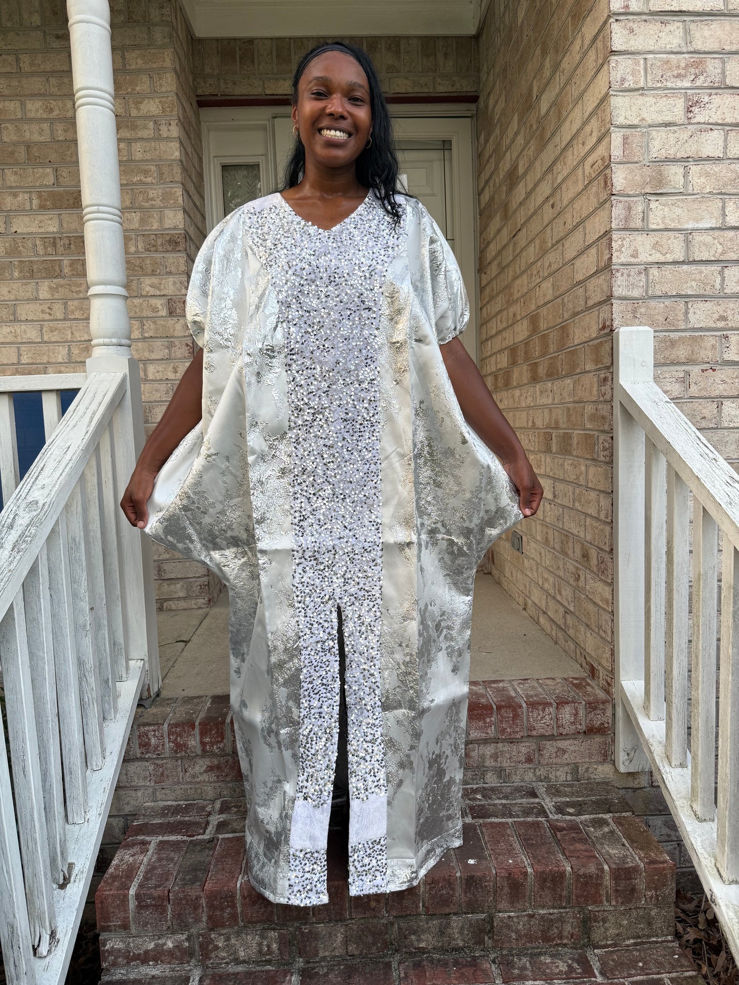 Luxury Afro Talia Damask Brocade Boubou Maxi Dress