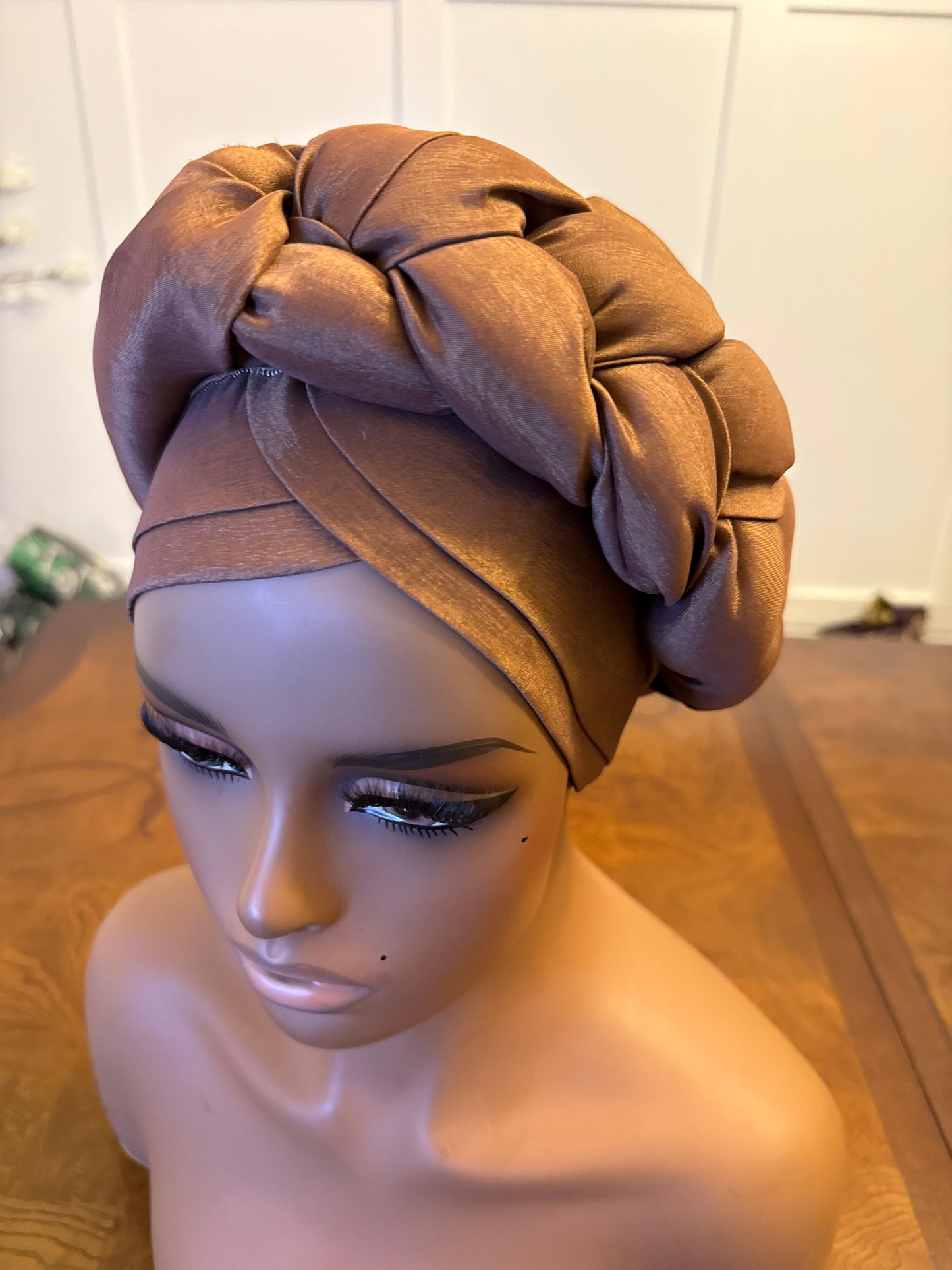 African Double Patterned Afro Abeke Turban/Hat/Cap