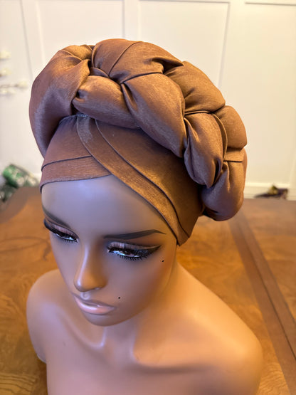 African Double Patterned Afro Abeke Turban/Hat/Cap