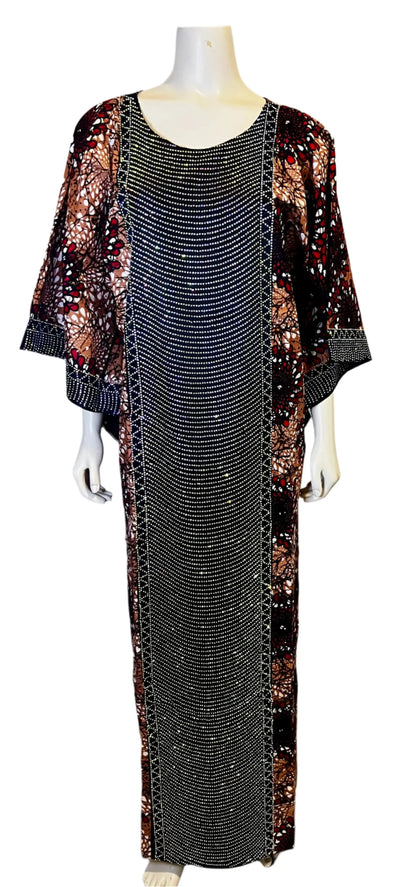 Ankara Kaftan with Front Stones Afro American Outfits