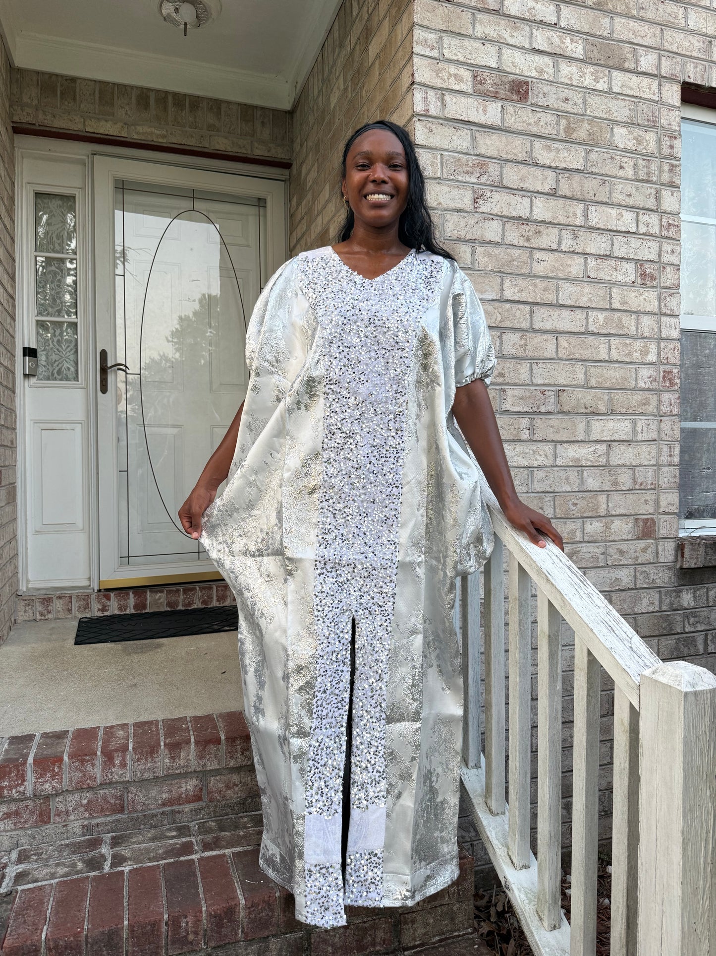 Luxury Afro Talia Damask Brocade Boubou Maxi Dress