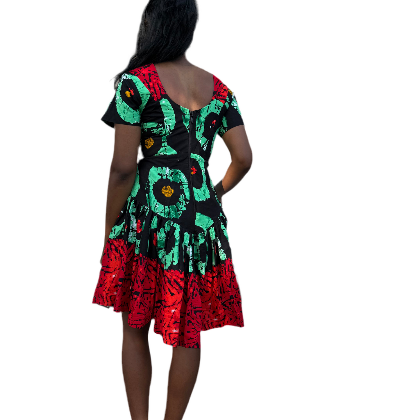African  Print Ankara Tri Colored  Dress