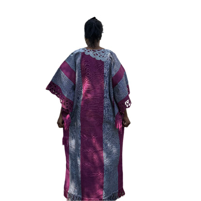 Special African Traditional Woven Aso-Oke/Kente Bubu Maxi Dress