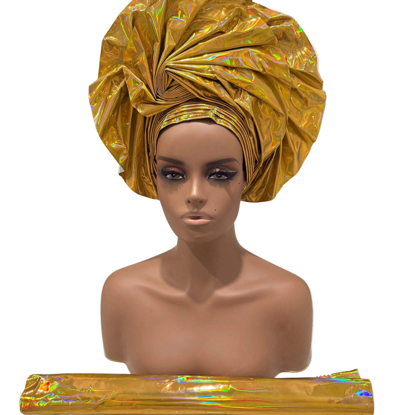 African Unique Liquid Metallic Auto Gele 2p Set