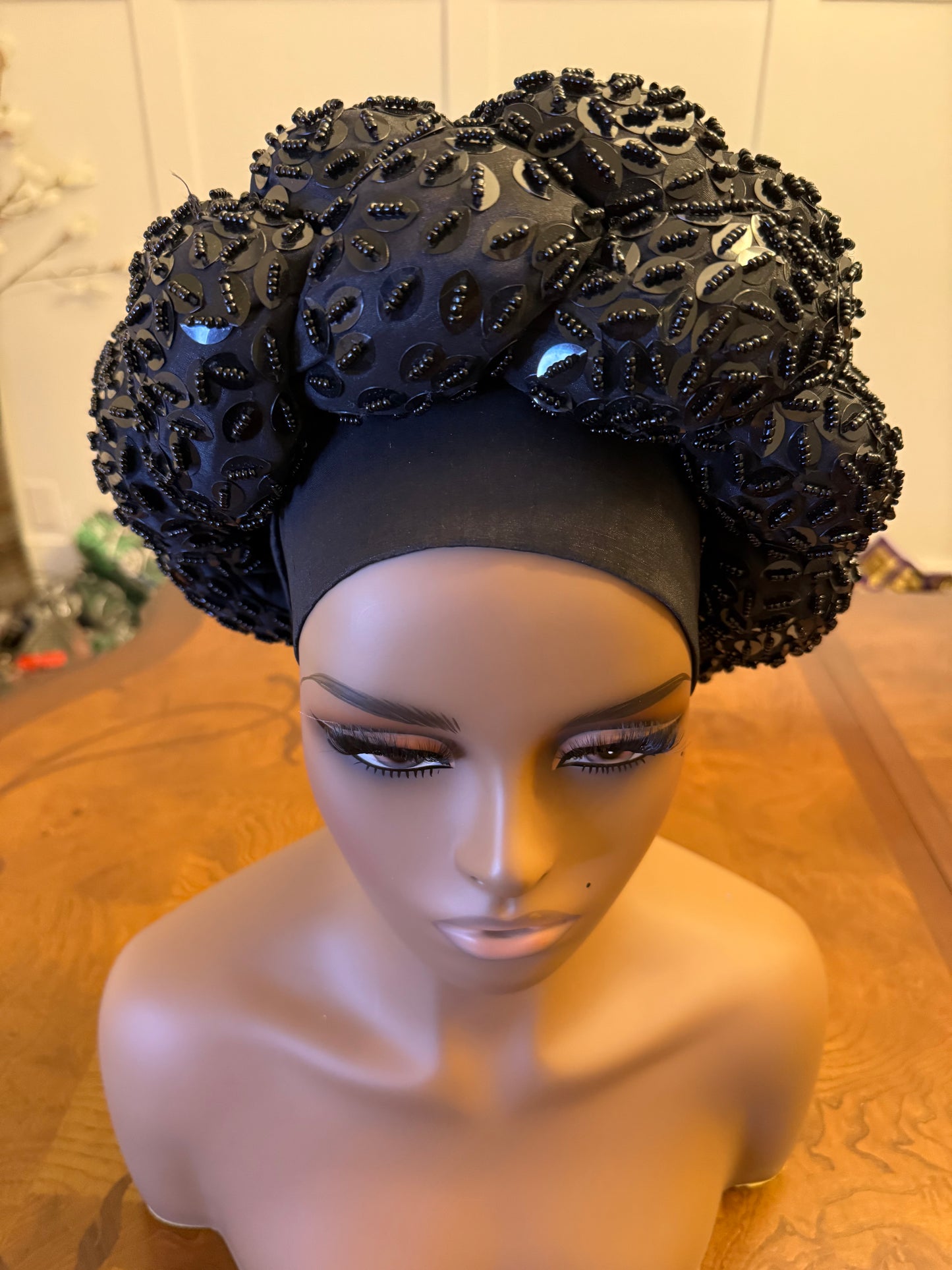 African 2/3 in 1p Hand Beaded luxury Turban (Copy)