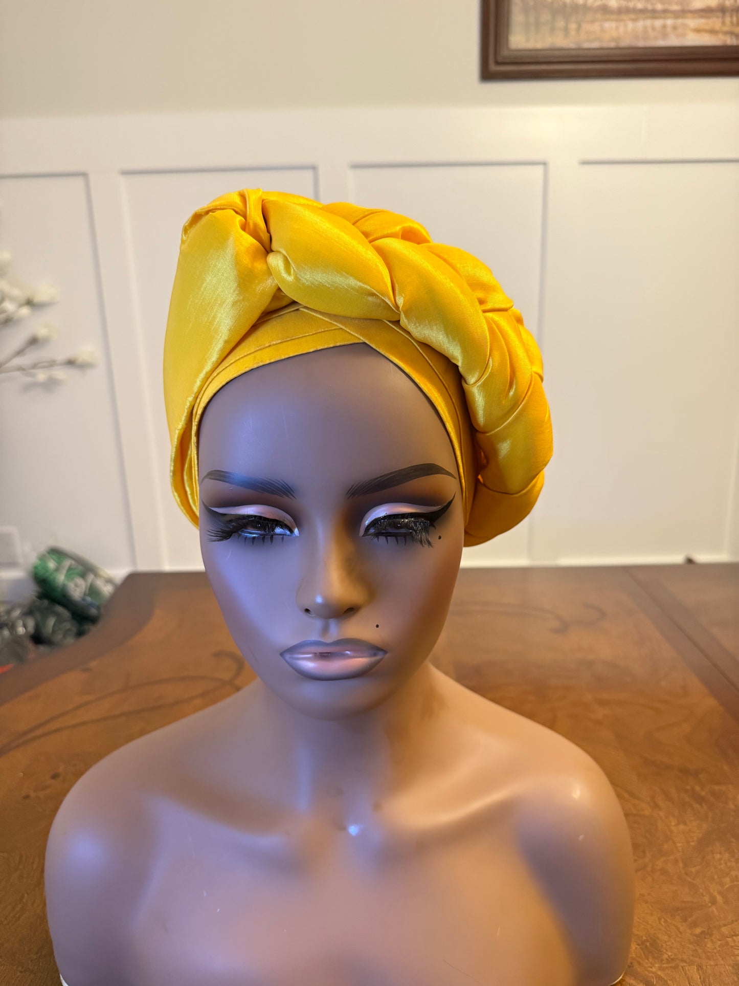African Double Patterned Afro Abeke Turban/Hat/Cap