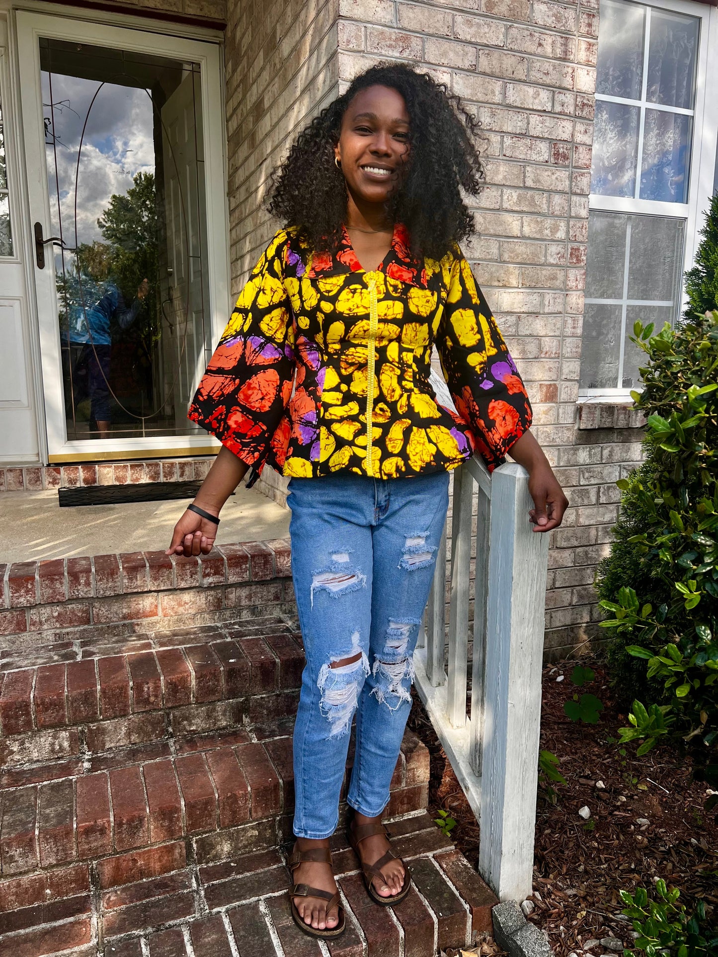 African Prints Ankara Fitted Tops/Blouse Afro American Outfits