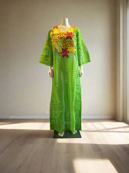 African Luxury Afro Embroidered Lace Boubou Dress Afro American Outfits