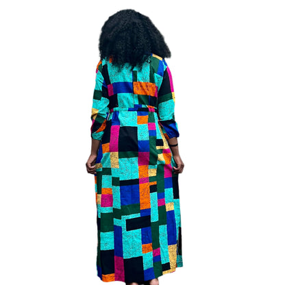 African Print Ankara Tie waist Sisi Eko Dress