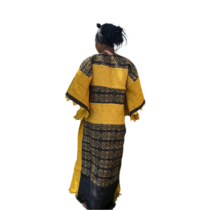 Special African Traditional Woven Aso-Oke/Kente Bubu Maxi Dress