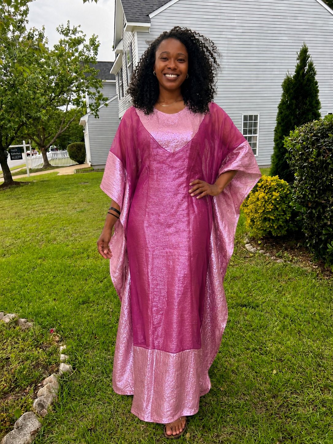Elegant Rich Aunty Luxurious Damask Boubou