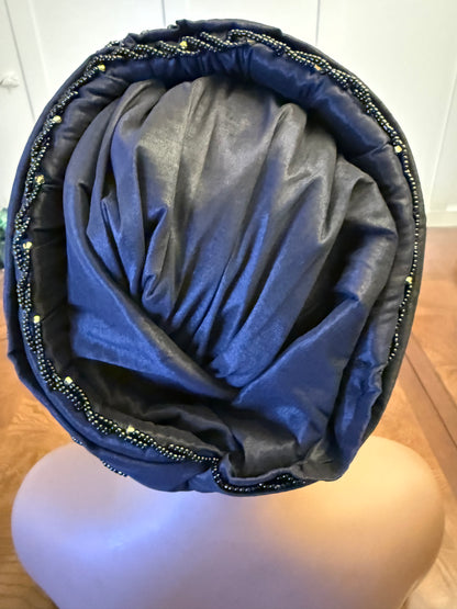 African 2/3 in 1p Hand Beaded luxury Turban