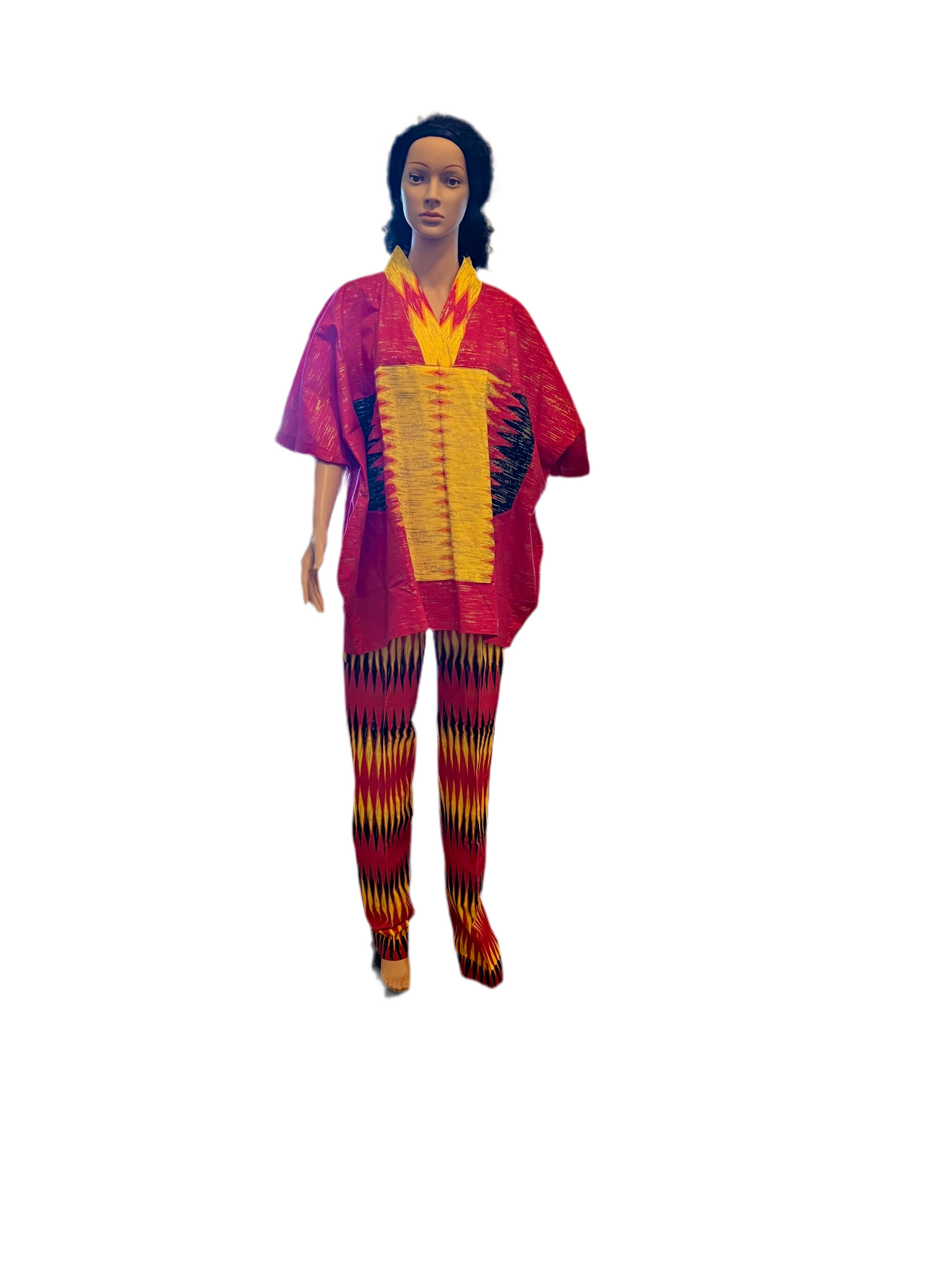 Afro Kente Gold Buga Pant Set Afro American Outfits