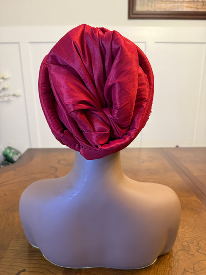 African 2/3 in 1p Hand Beaded luxury Turban