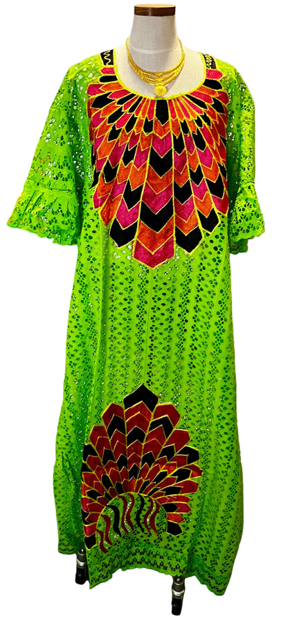 African Embroidered Lace Kaftan Dress Afro American Outfits