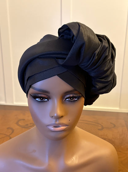 African 2 in 1p Ruffle Turban/Hat/Cap