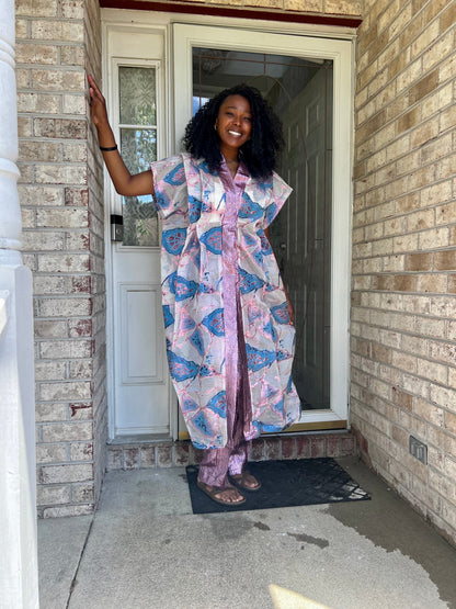 Afro Chic African Luxury Jacquard Brocade Beaded 2p Pant Set Afro American Outfits