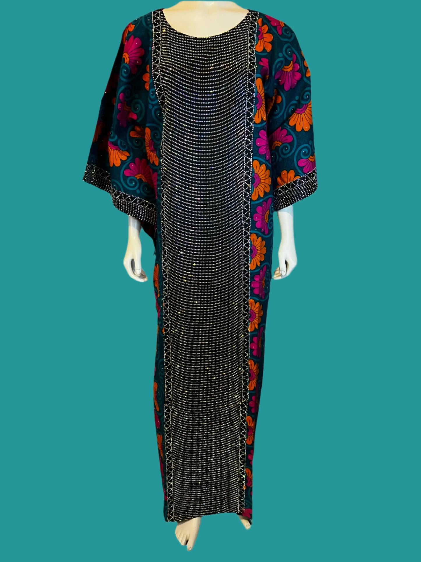 Ankara Kaftan with Front Stones Afro American Outfits