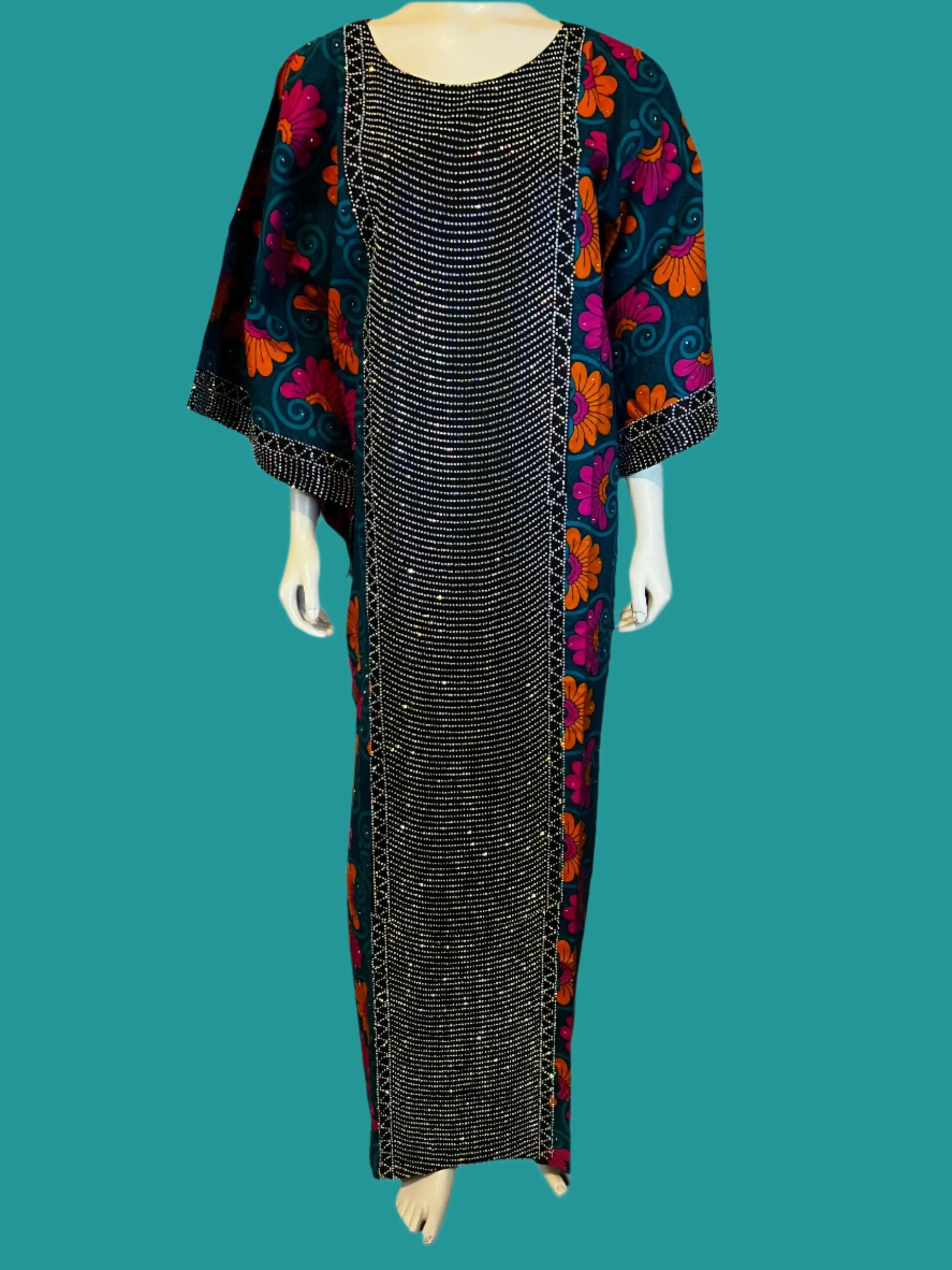 Ankara Kaftan with Front Stones Afro American Outfits