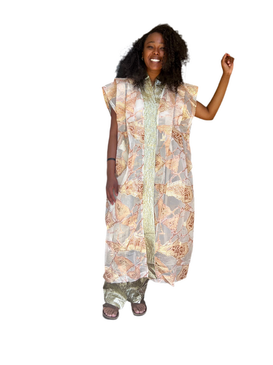 Afro Chic African Luxury Jacquard Brocade Beaded 2p Pant Set Afro American Outfits