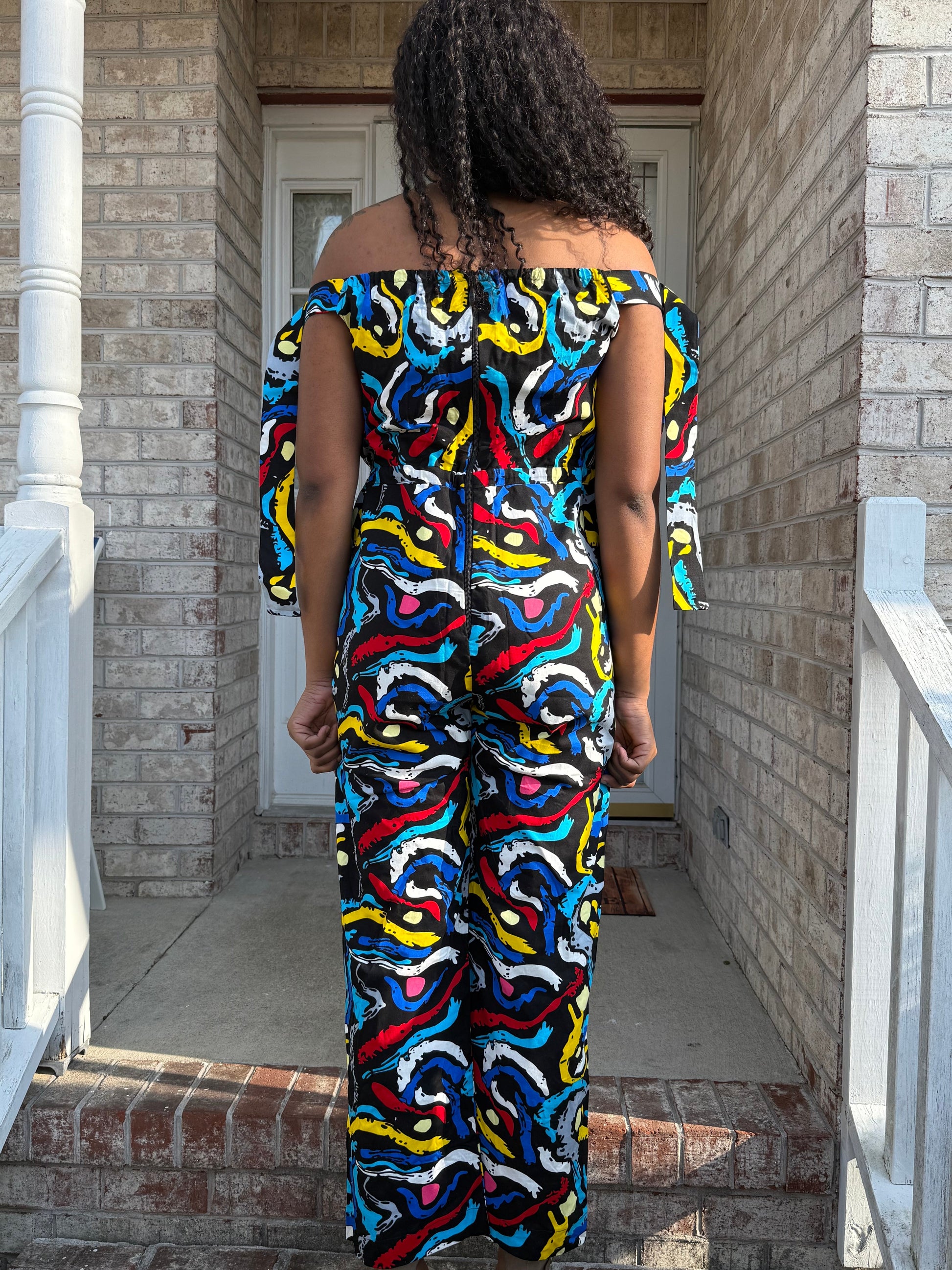 African Ankara Wax Print Afro Zina Jumpsuit Afro American Outfits