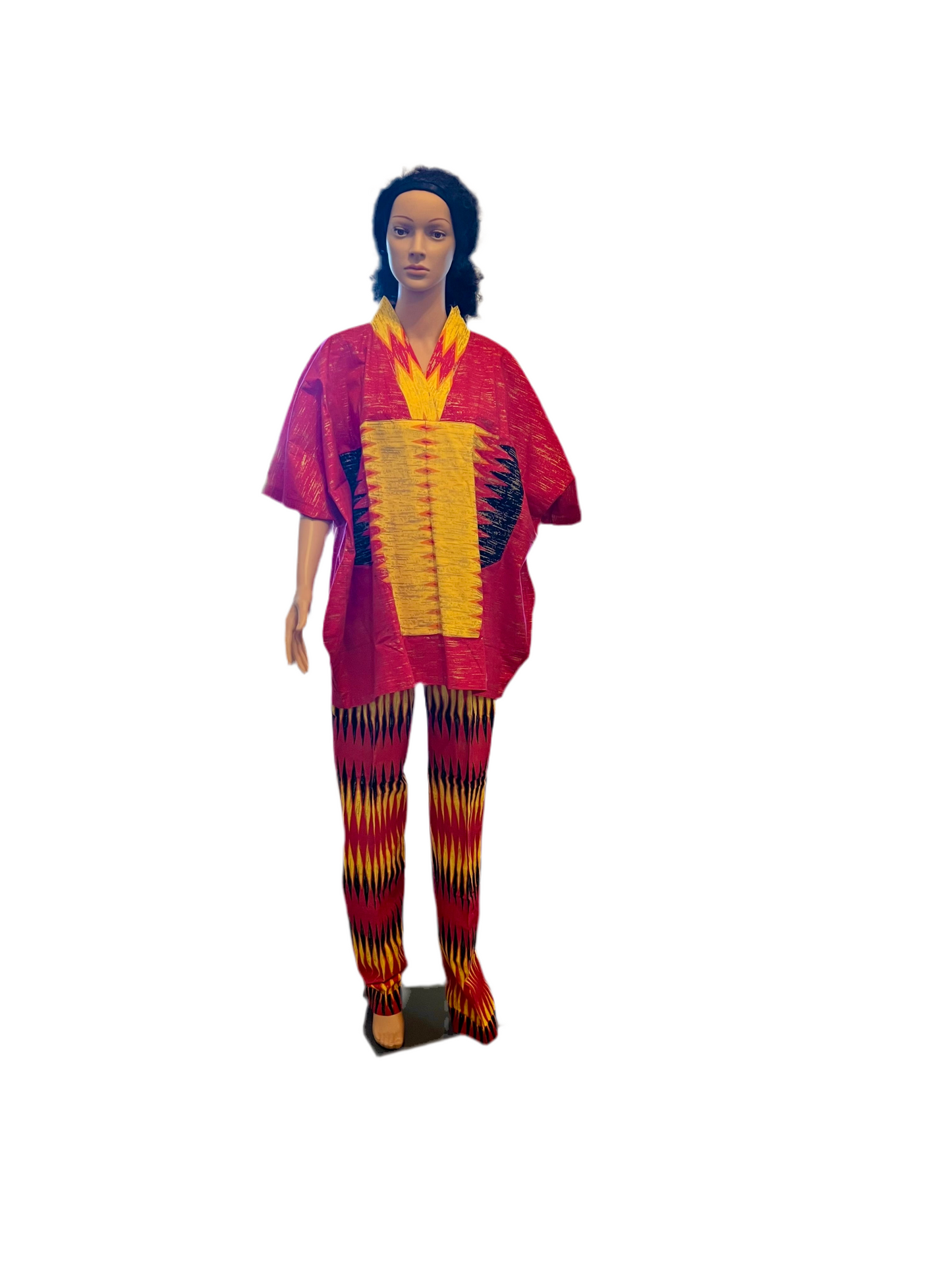 Afro Kente Gold Buga Pant Set Afro American Outfits