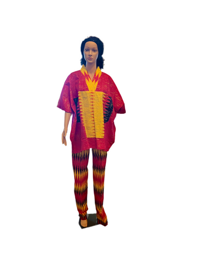Afro Kente Gold Buga Pant Set Afro American Outfits