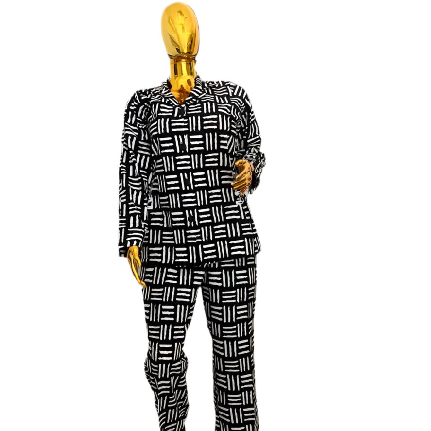 African Print Ankara  Pant Set Afro American Outfits
