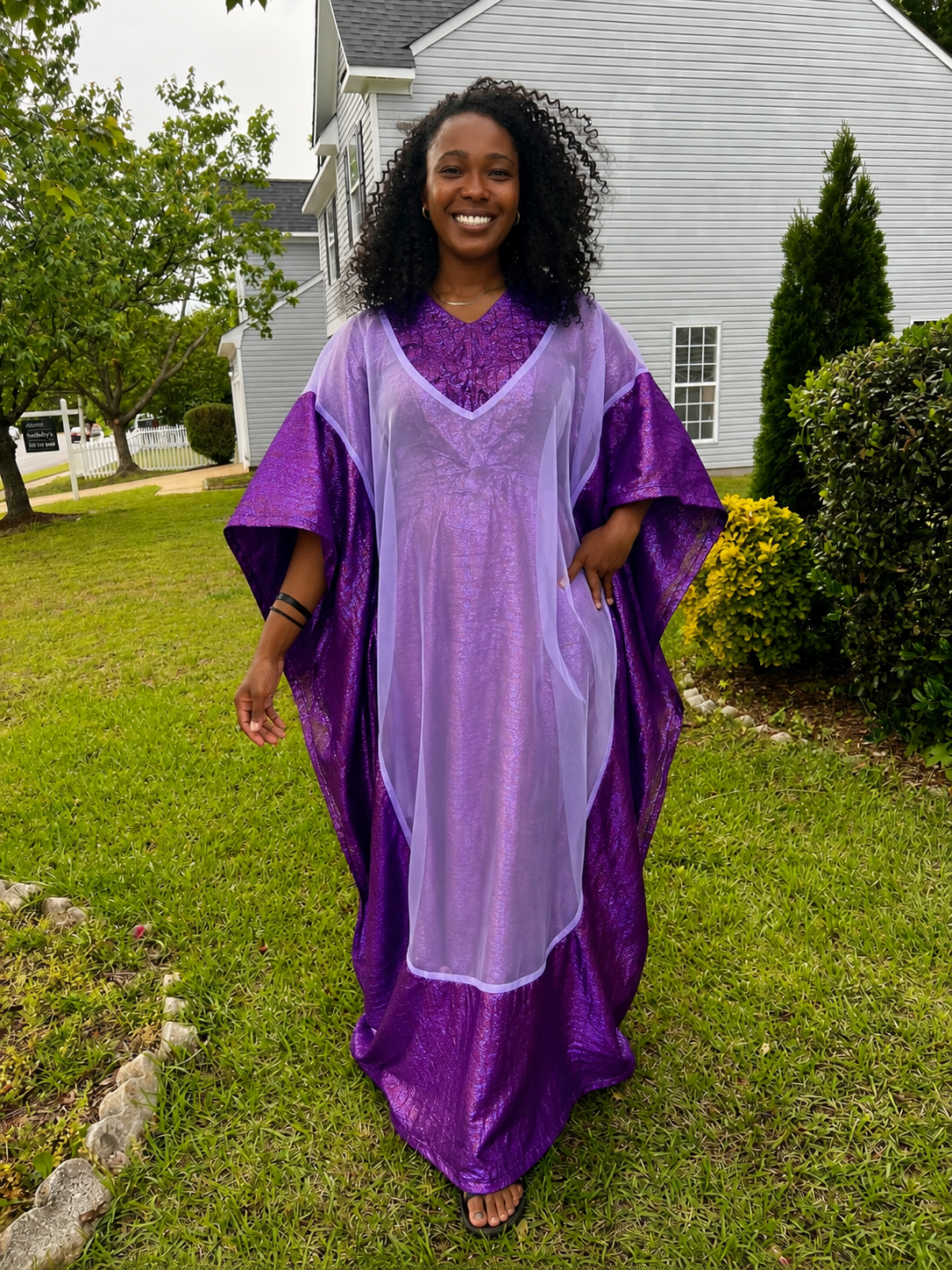 Elegant Rich Aunty Luxurious Damask Boubou