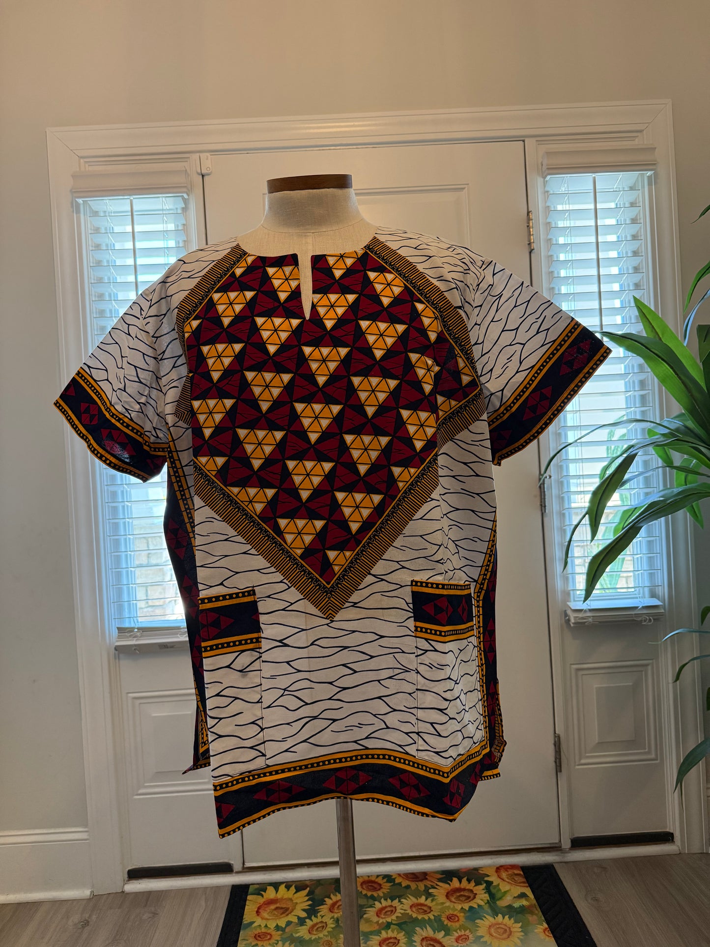 African Ethnic Print Men Danshiki Top