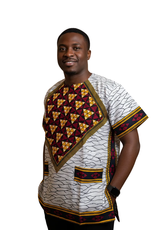 African Ethnic Print Men Danshiki Top