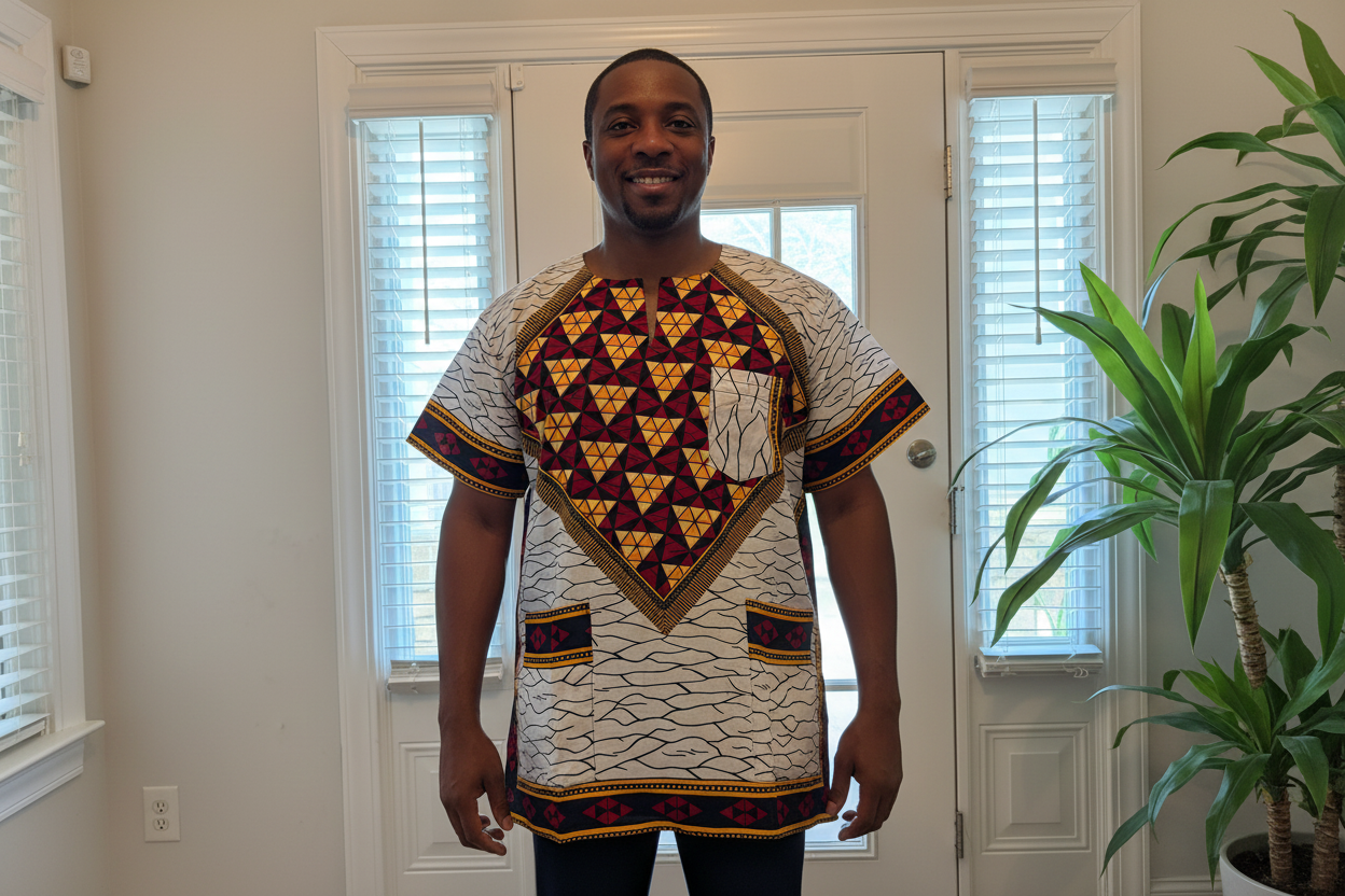 African Ethnic Print Men Danshiki Top