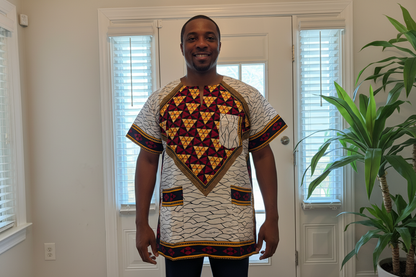 African Ethnic Print Men Danshiki Top