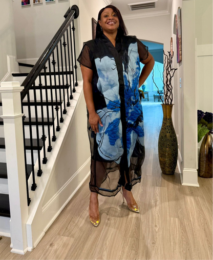 Luxury African Modern European Organza Brocade Bubu/Boubou Maxi Dress with Inner wear