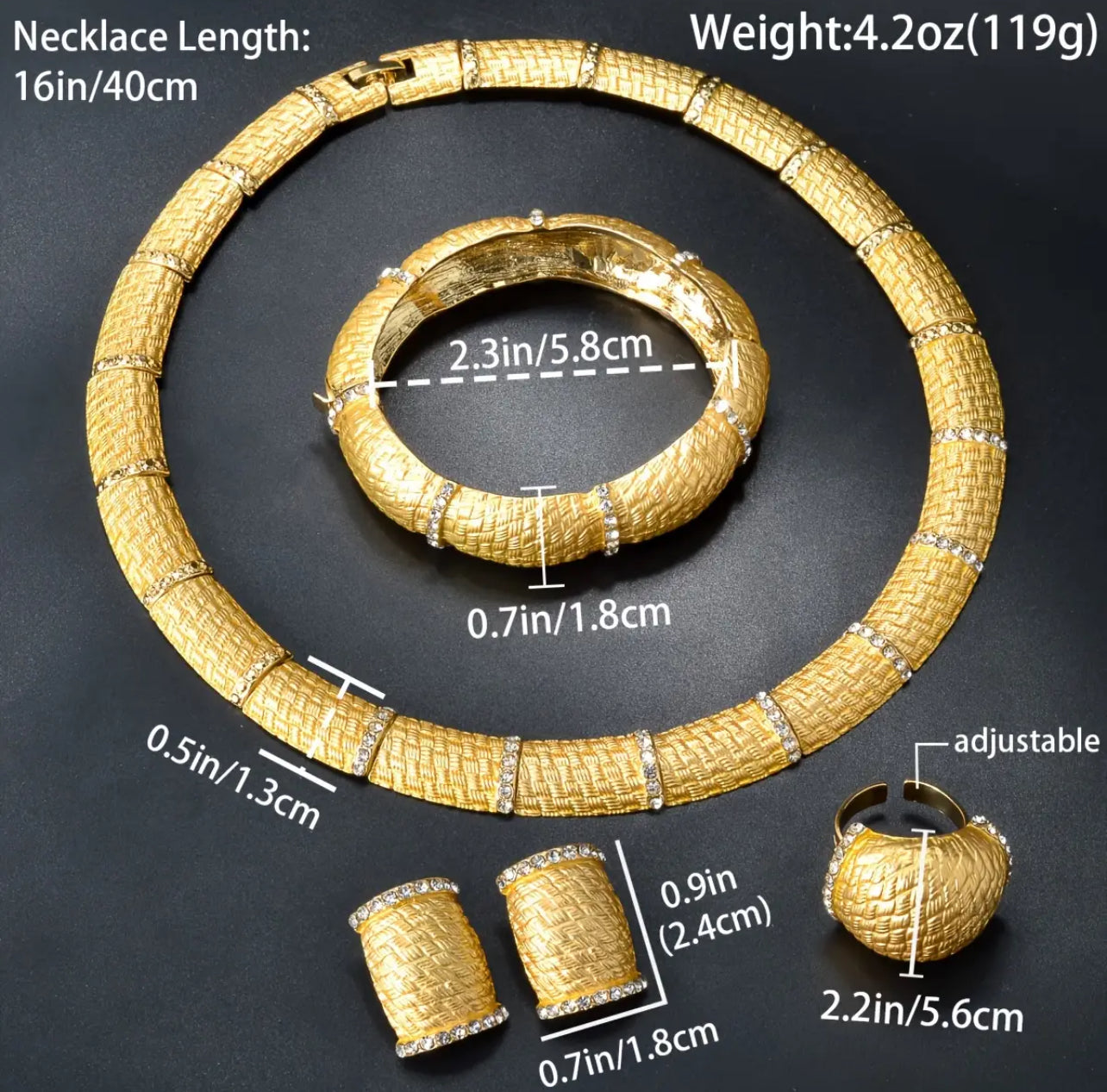 Bamboo Shaped Jewelry Set Afro American Outfits