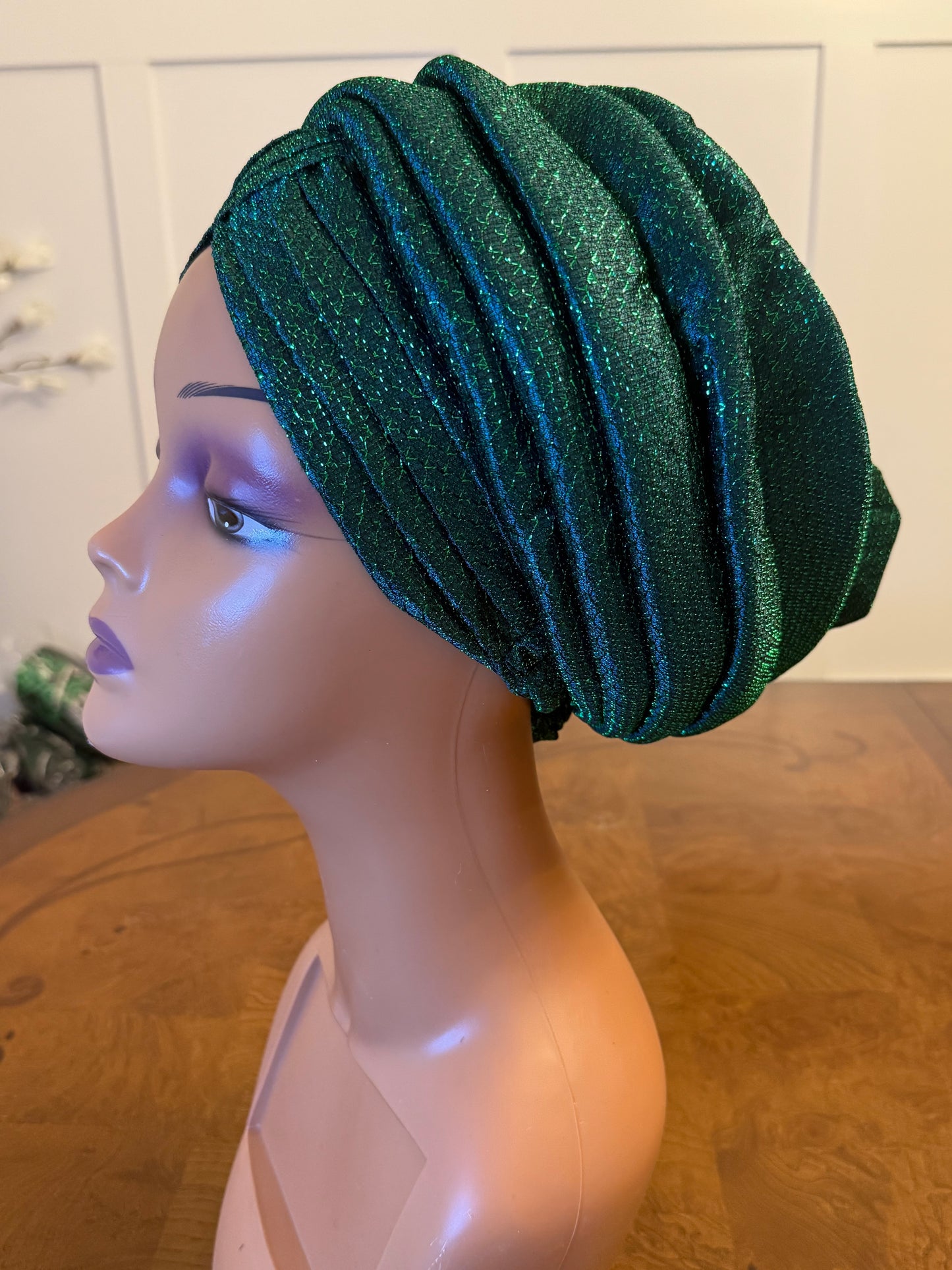 African glittering Step Patterned Turban