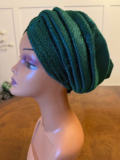African glittering Step Patterned Turban
