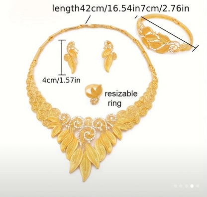 24K Gold Plated Jewelry Afro American Outfits