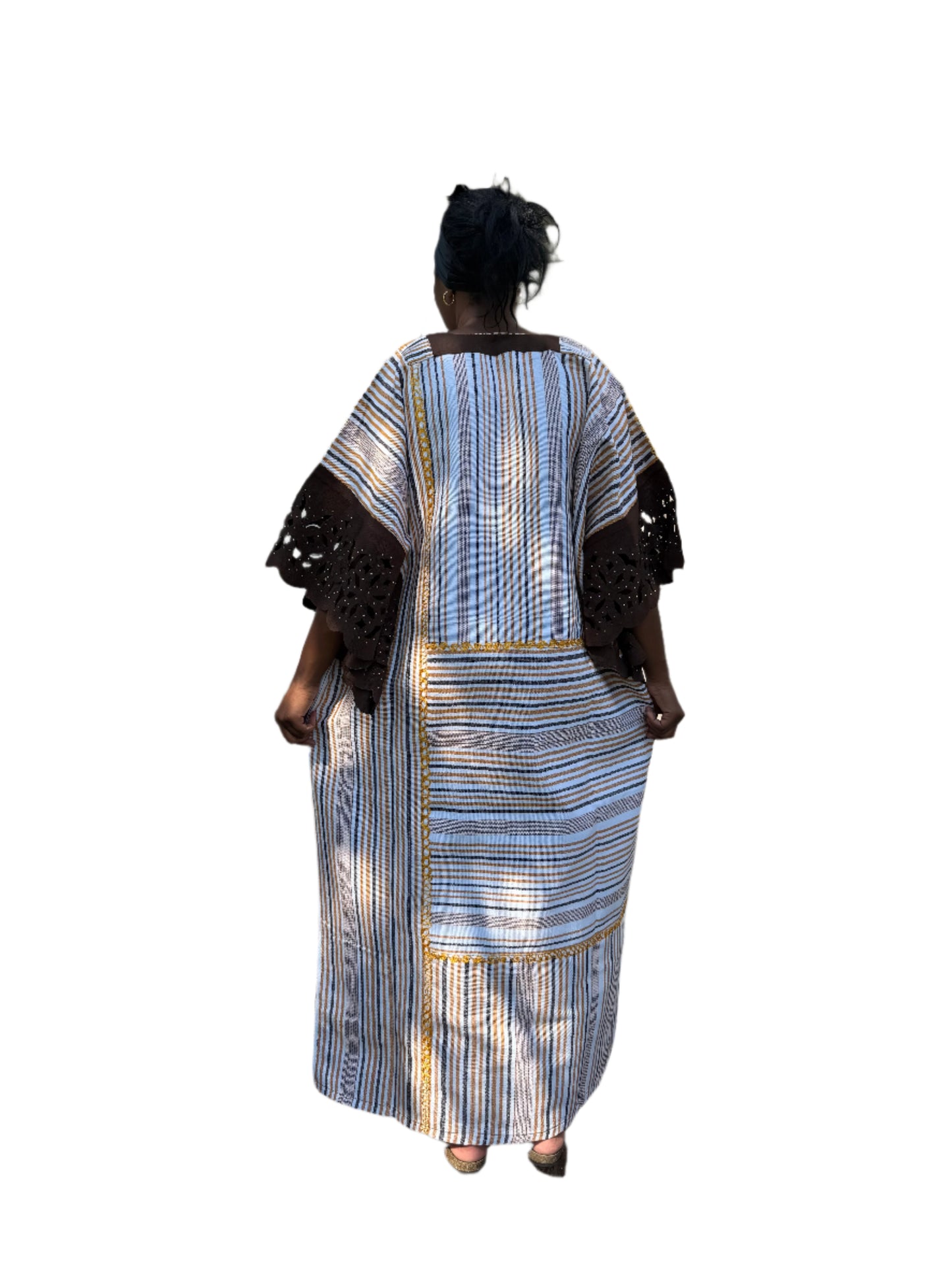 Special African Traditional Woven Aso-Oke/Kente Boubou Maxi Dress